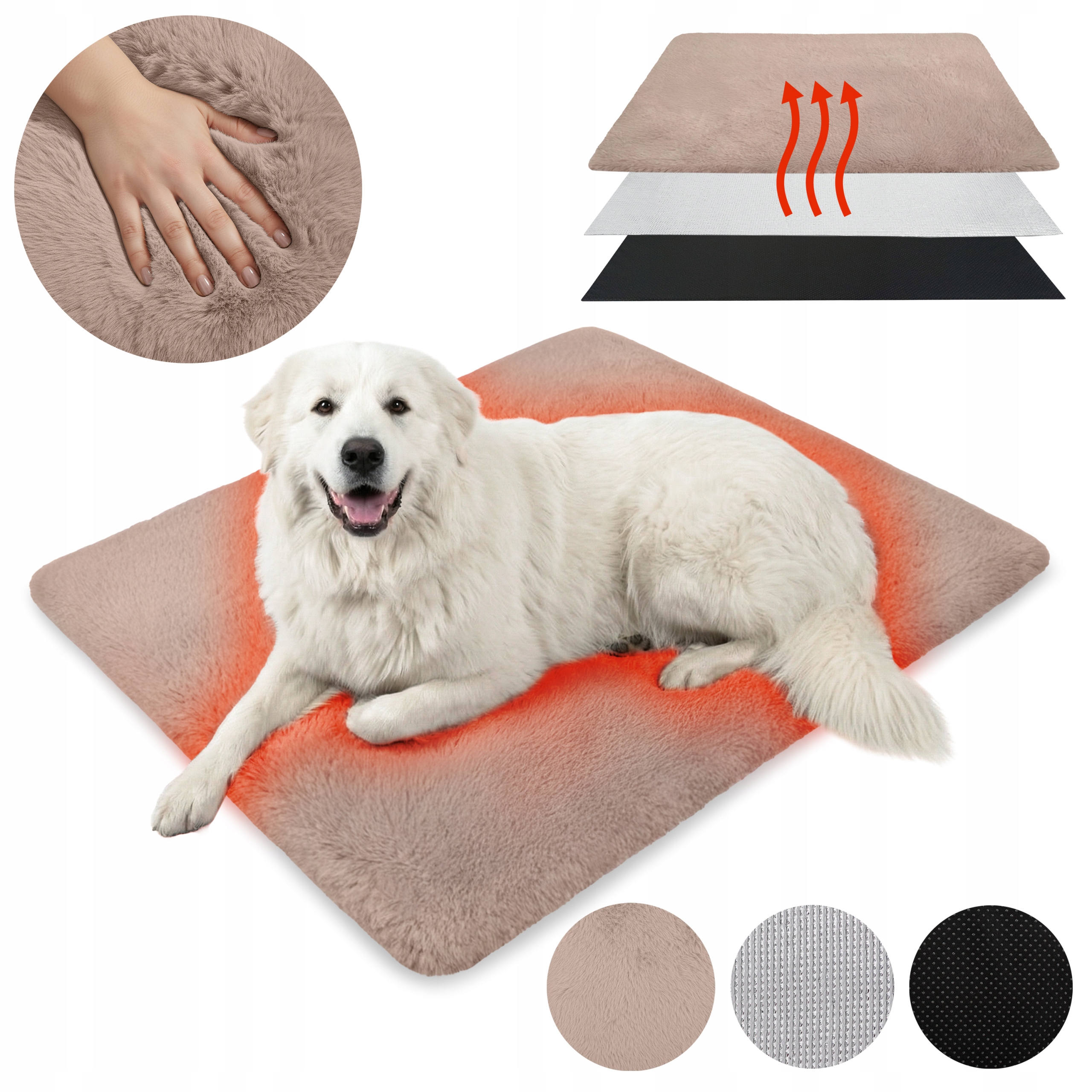 Levně Termoizolační Podložka Pro Velkého Psa 130 x 100 cm Pelíšek Teplé Topení XXL