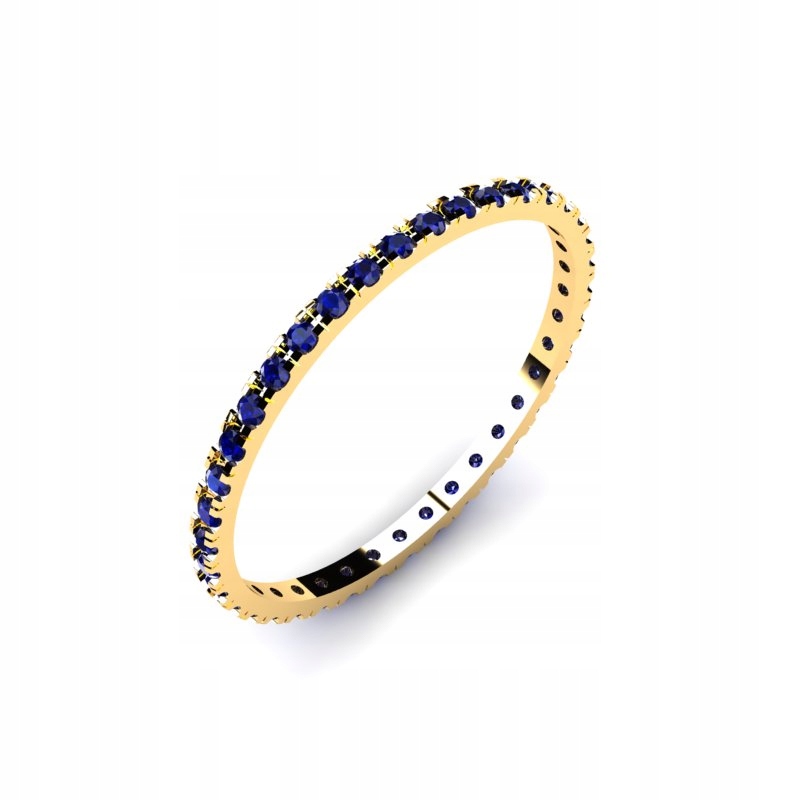 

Obrączka Złota Rings Z Szafirowymi Cyrkoniami 14KR