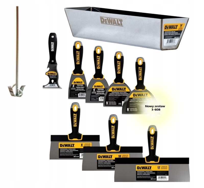 Dewalt zestaw narzędzi ręcznych Deluxe Mieszadł0 kuweta szpachelki