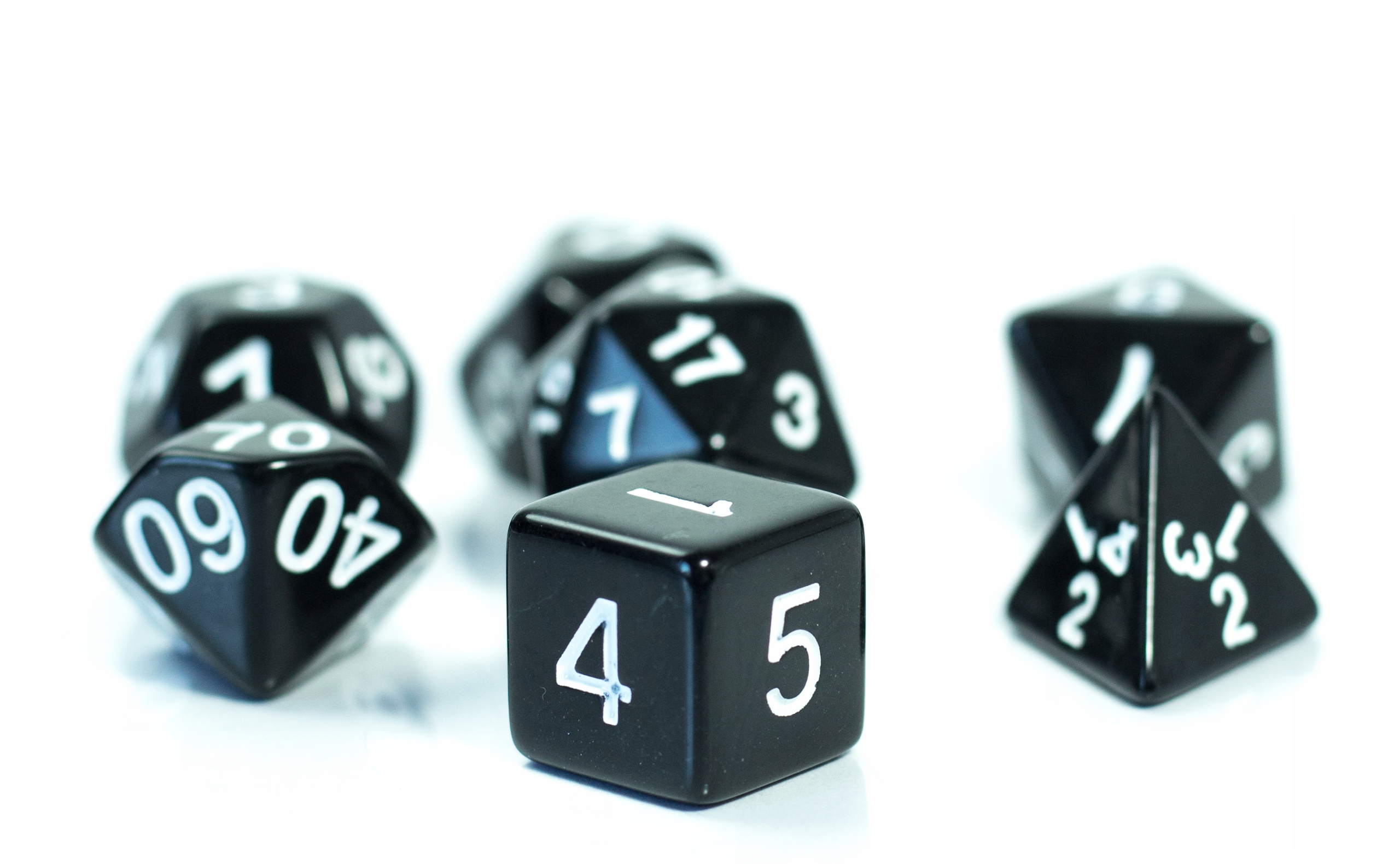 CZARNY ZESTAW 7 KOŚCI KOSTEK RPG