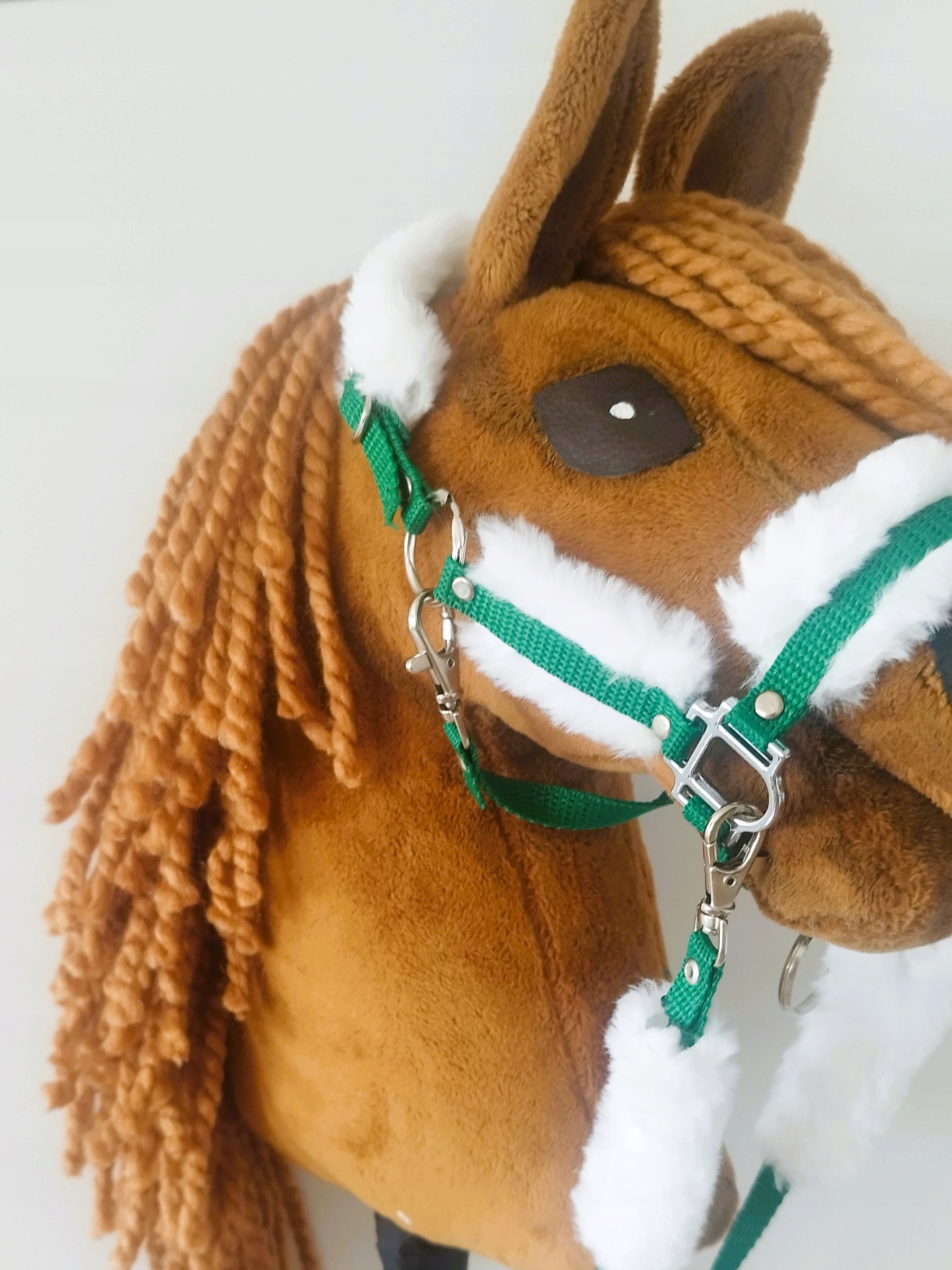 hobby horse A4 kantar dla hh z futerkiem zielony uwiąz wodze Rozmiar inny