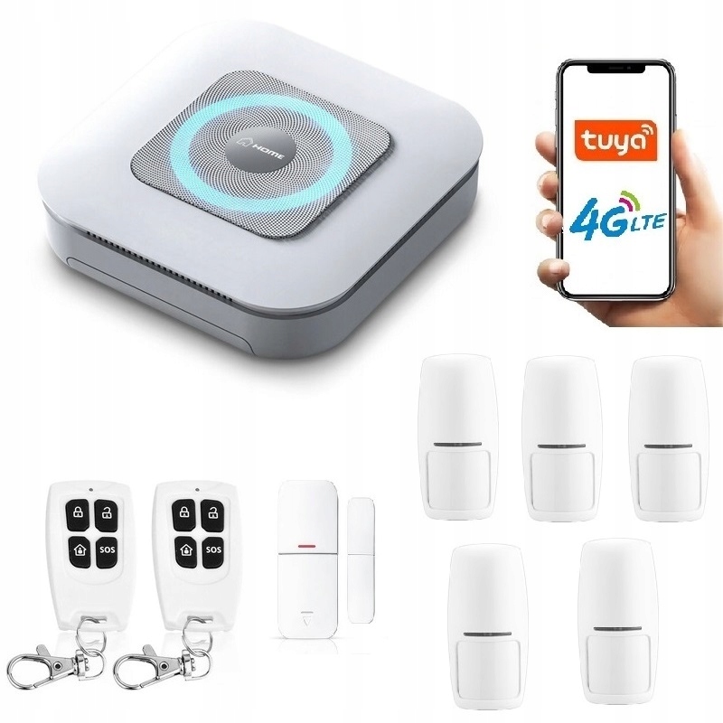 Bezdrôtový Alarm Gsm siréna Tuya V Poľštine Na Sim Kartu 5xPIR