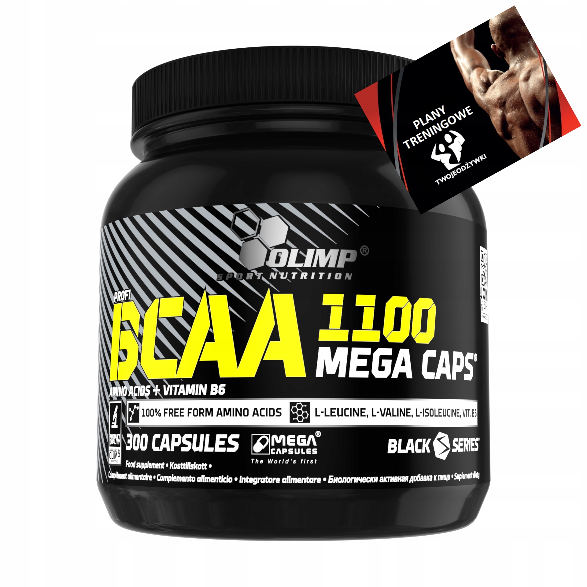 Olimp Bcaa Caps 1100 Aminokyseliny Leucin Xtra Sklenice Vitamín B6 300 kapslí