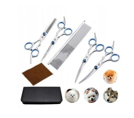 Zakrzywione NOŻYCZKI DO STRZYŻENIA PSÓW GRZEBIEŃ Model /4_cNp#[