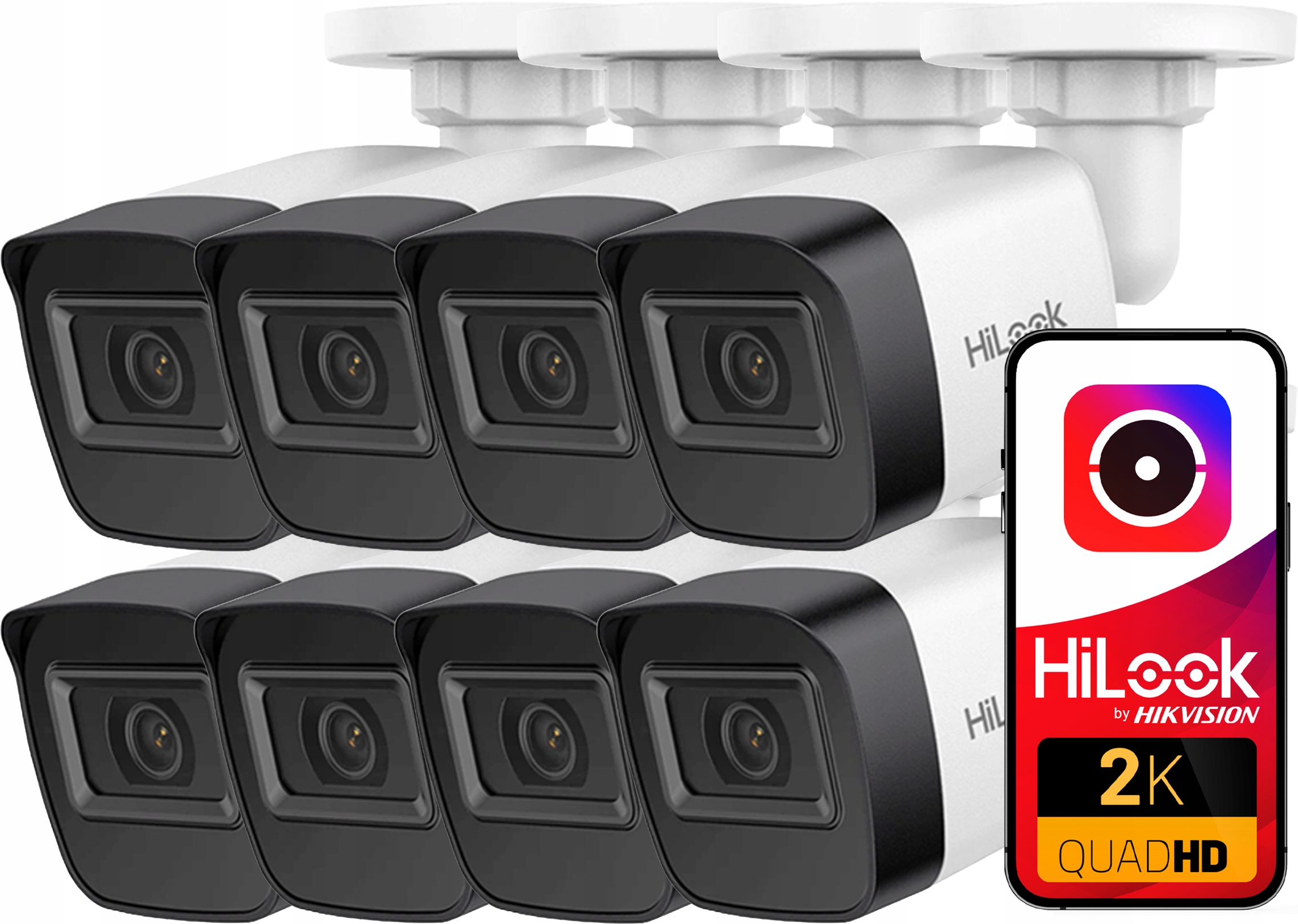 4MPx Ip kamera HiLook od Hikvision 2.8MM IR20m Detekcia pohybu IPCAM-B4-P x8