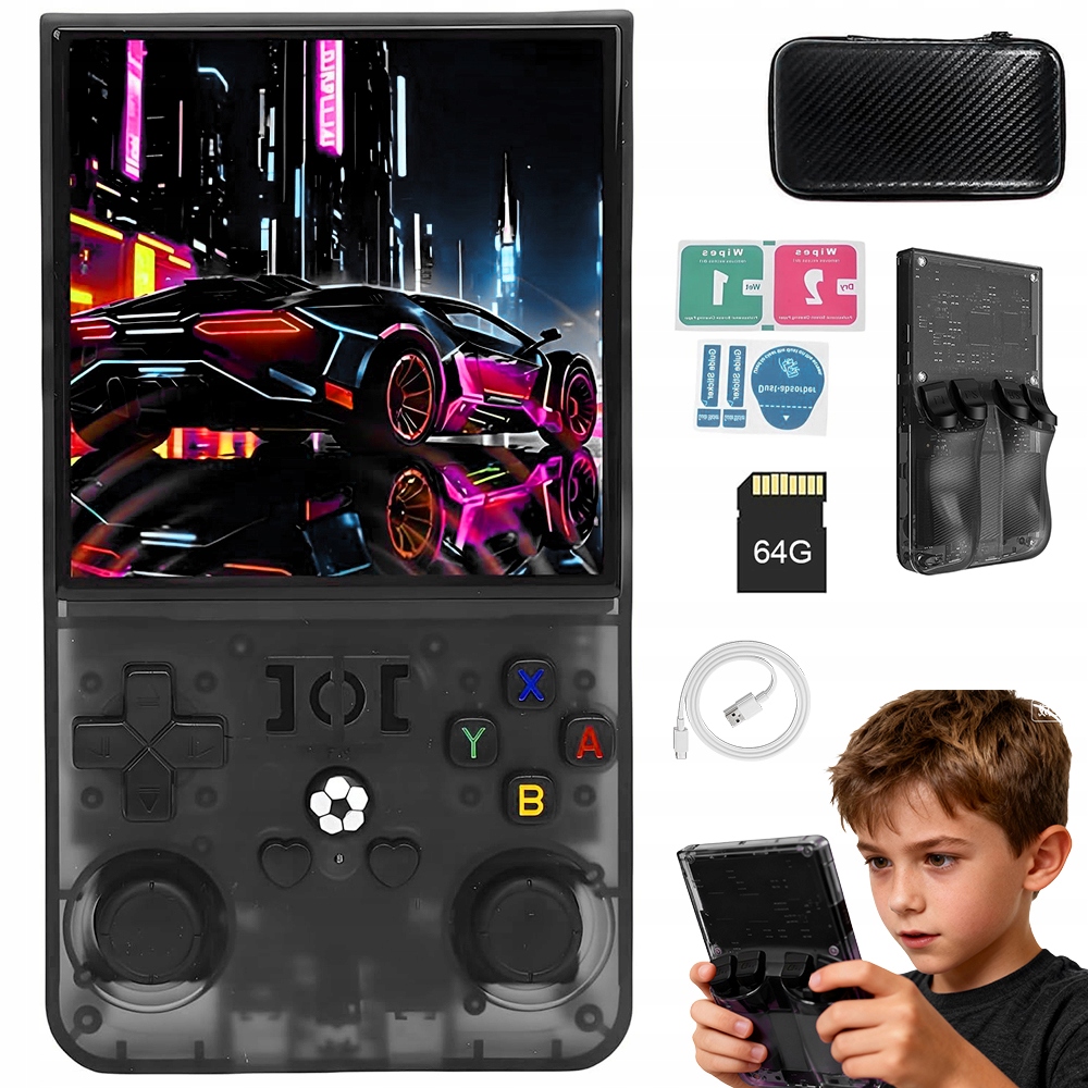 Przenośna Mobilna Konsola Do Gier 18000+ Gry 64GB 4" Ips 40 Emulatorów