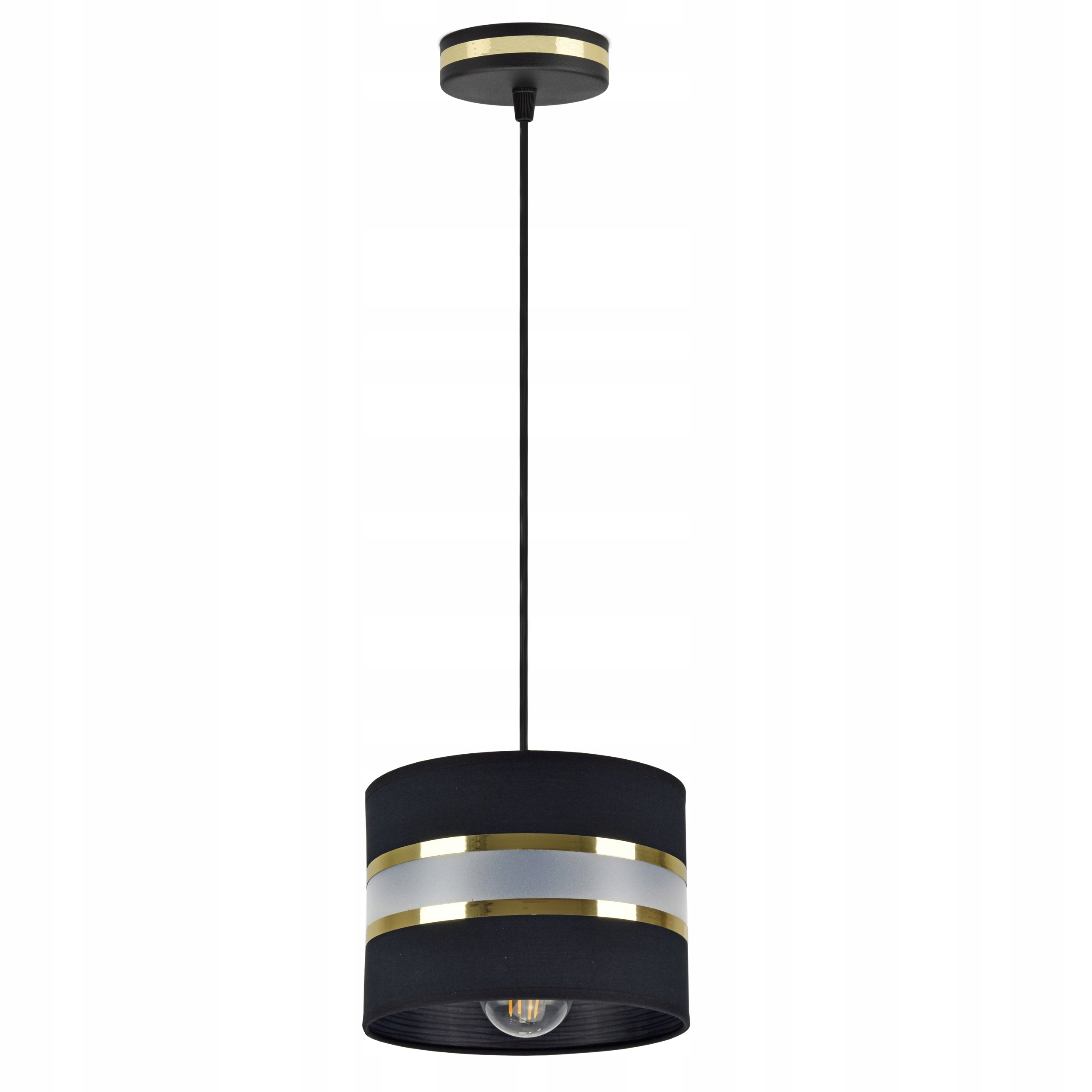 

Lampa Wisząca Zwis Sufitowa Żyrandol Abażur Złota