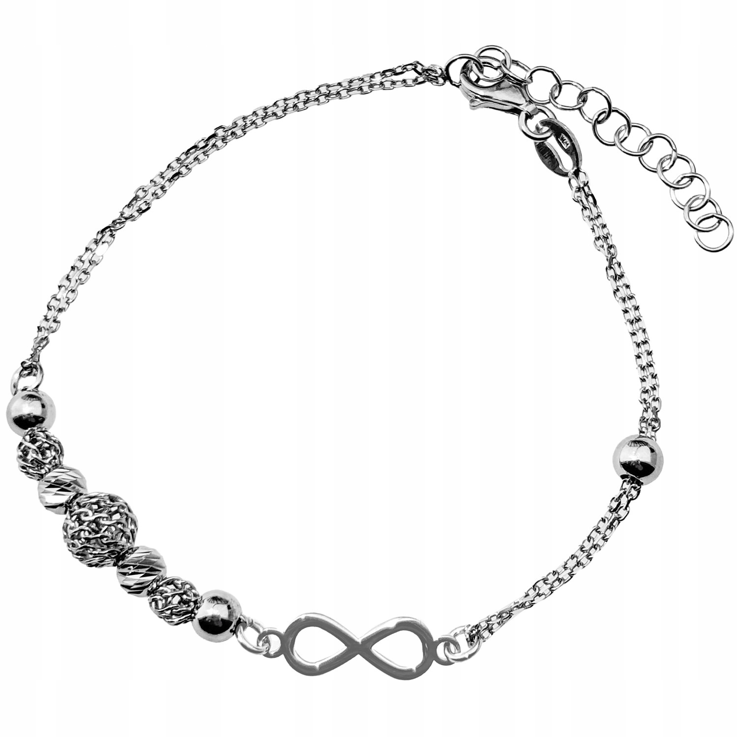 Dámský stříbrný náramek Harf nekonečno 19 Cm
