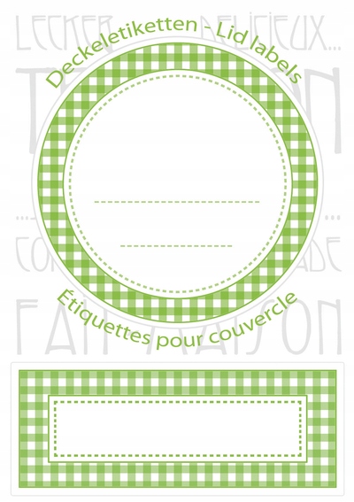 

Naklejki/etykiety na przetwory słoiki, zielone