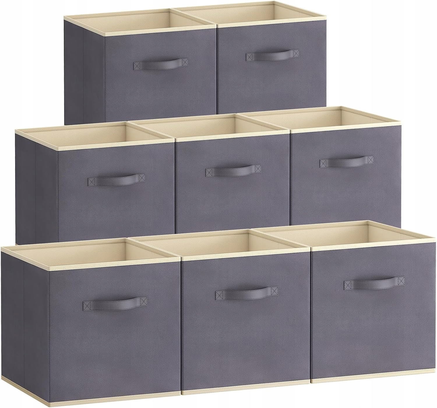 Skládací Úložné Boxy 8 Ks Koše Do Skříně Šedé 33X38 CM