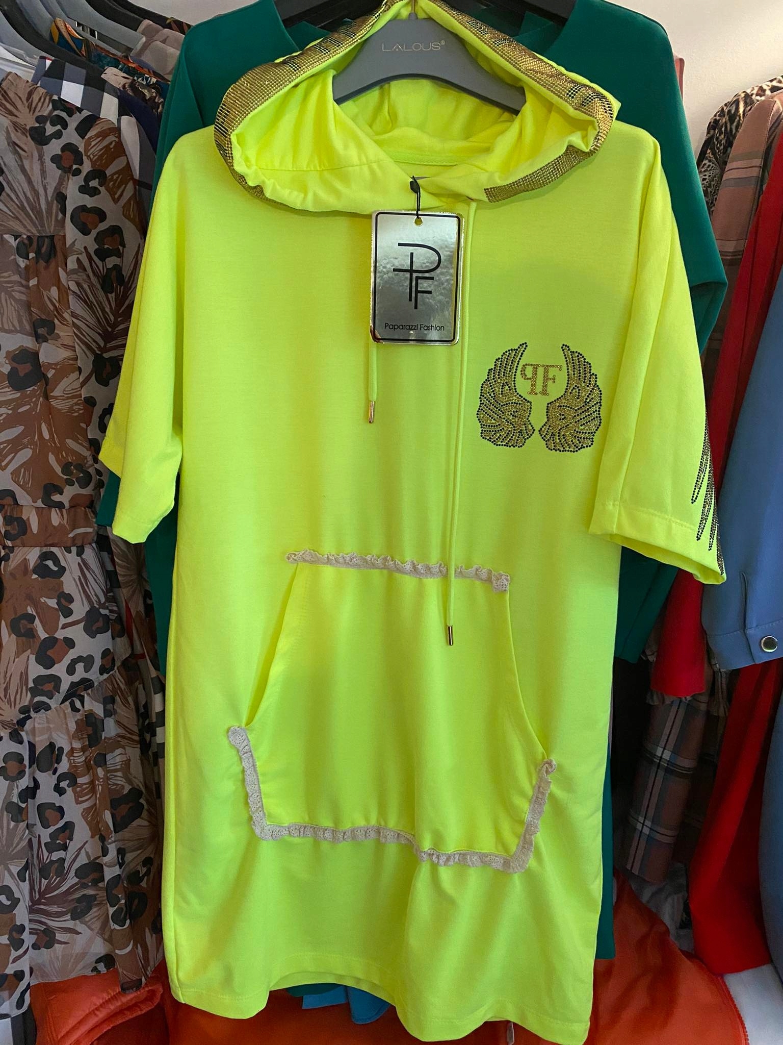 Šaty Zelená Neonová Paparazzi Fashion velikost univerzální