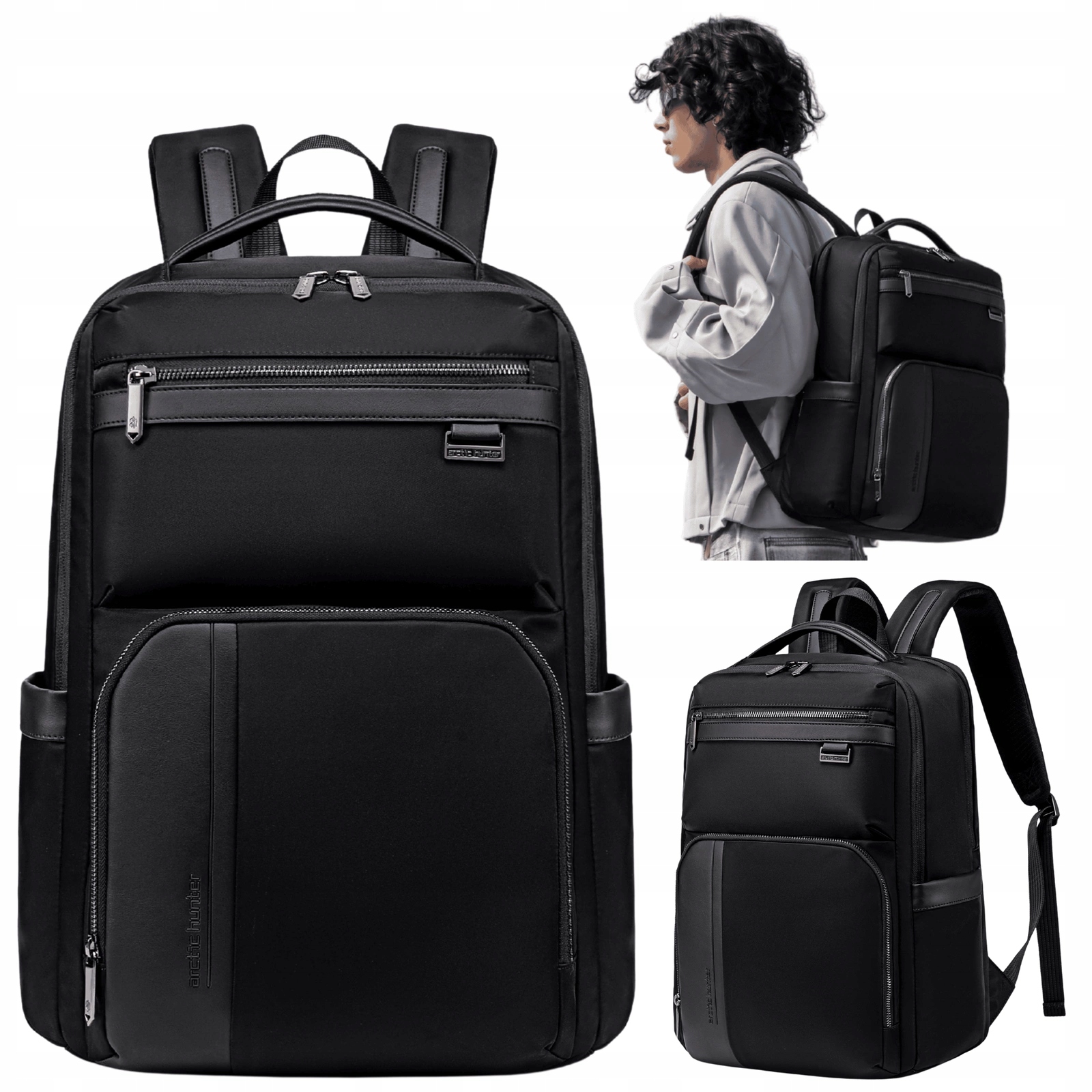 Prostorný Batoh notebook o velikosti 15,6" do letadla , černý, business, luxusní
