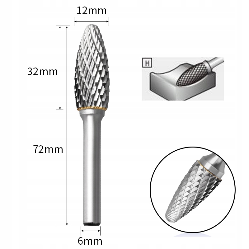 FREZ PILNIK DO METALU WĘGLIK WOLFRAMU 12/32 mm Marka inna