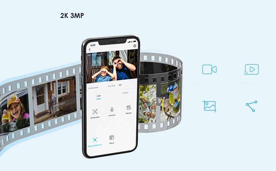 SOLARNA KAMERA ZEWNĘTRZNA WIFI 2K Bateria 10400mAh Rozmiar przetwornika 1/3