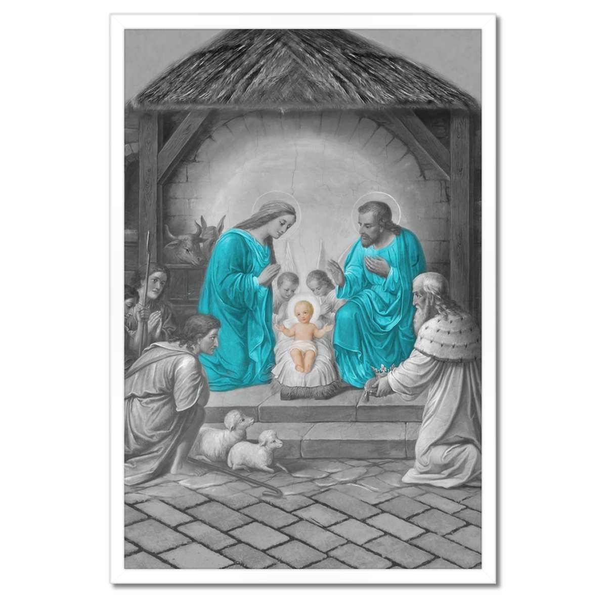 Plakáty v rámu 40x60 Svatá rodina tyrkysová
