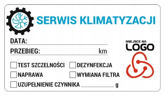 Naklejki serwisowe "SERWIS KLIMATYZACJI"