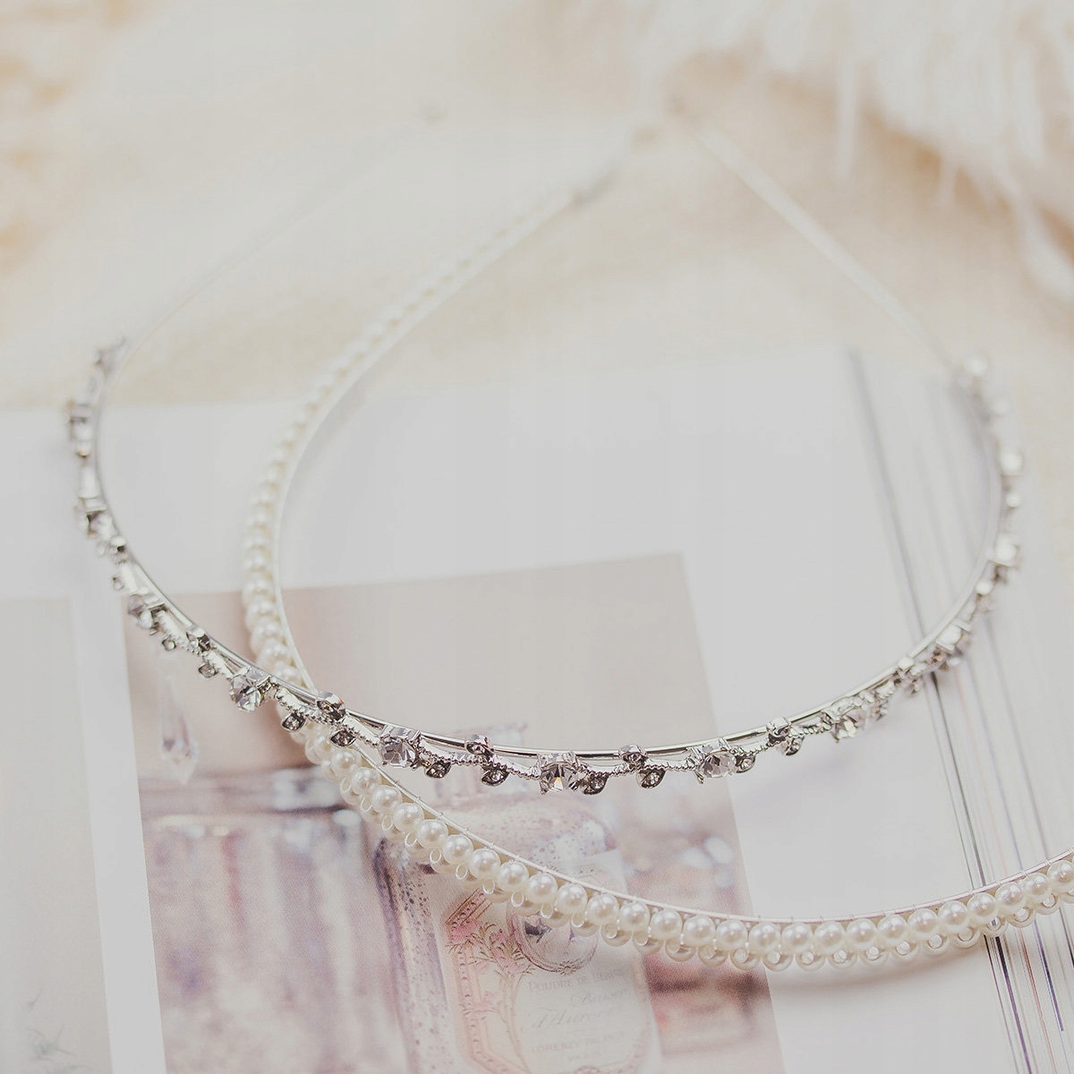 OPASKA DO WŁOSÓW ślubna CYRKONIE - kolor srebrny - OZDOBA Rodzaj opaska