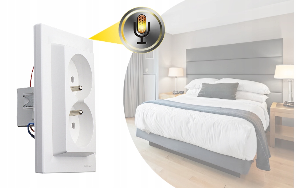 GNIAZDKO UKRYTY PODSŁUCH SZPIEGOWSKI ONLINE GSM DETEKCJA GŁOSU NA KARTĘ SIM Kolor biały