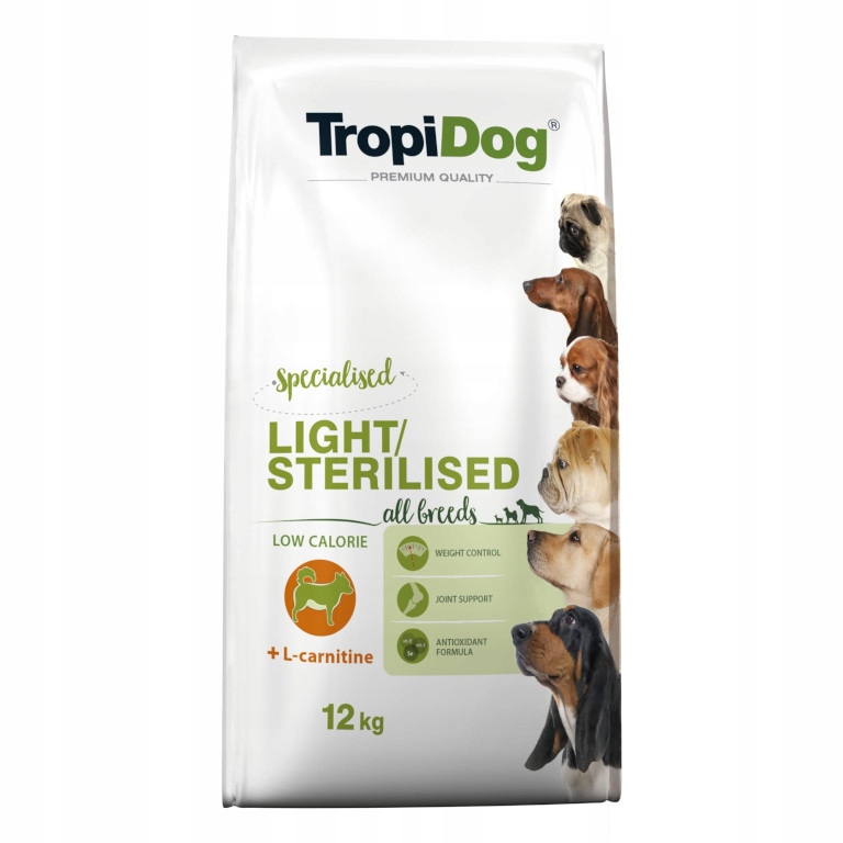 TropiDog Premium Light Sterilised All Breeds 12kg