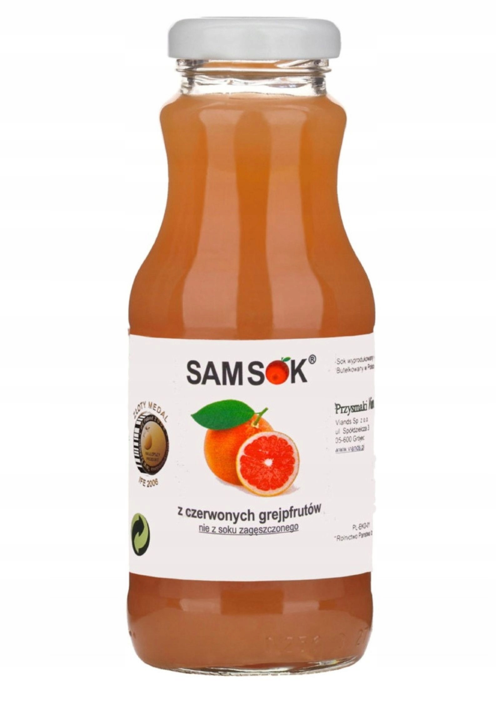 

Sok z czerwonych grejpfrutów 250ml Sam Sok