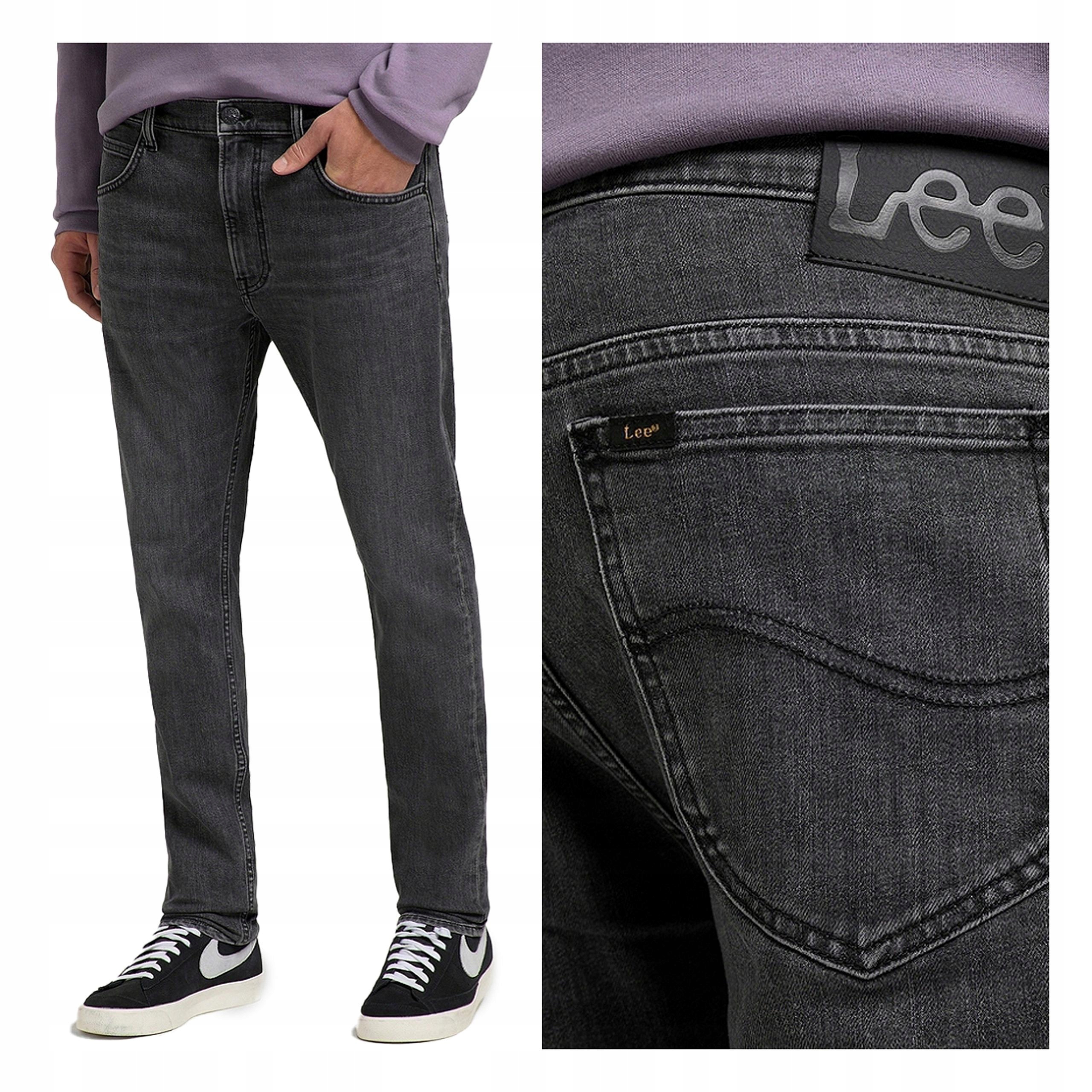 Pánské džíny Lee Rider Slim Fit, zúžené, šedé, velikost W34 L32