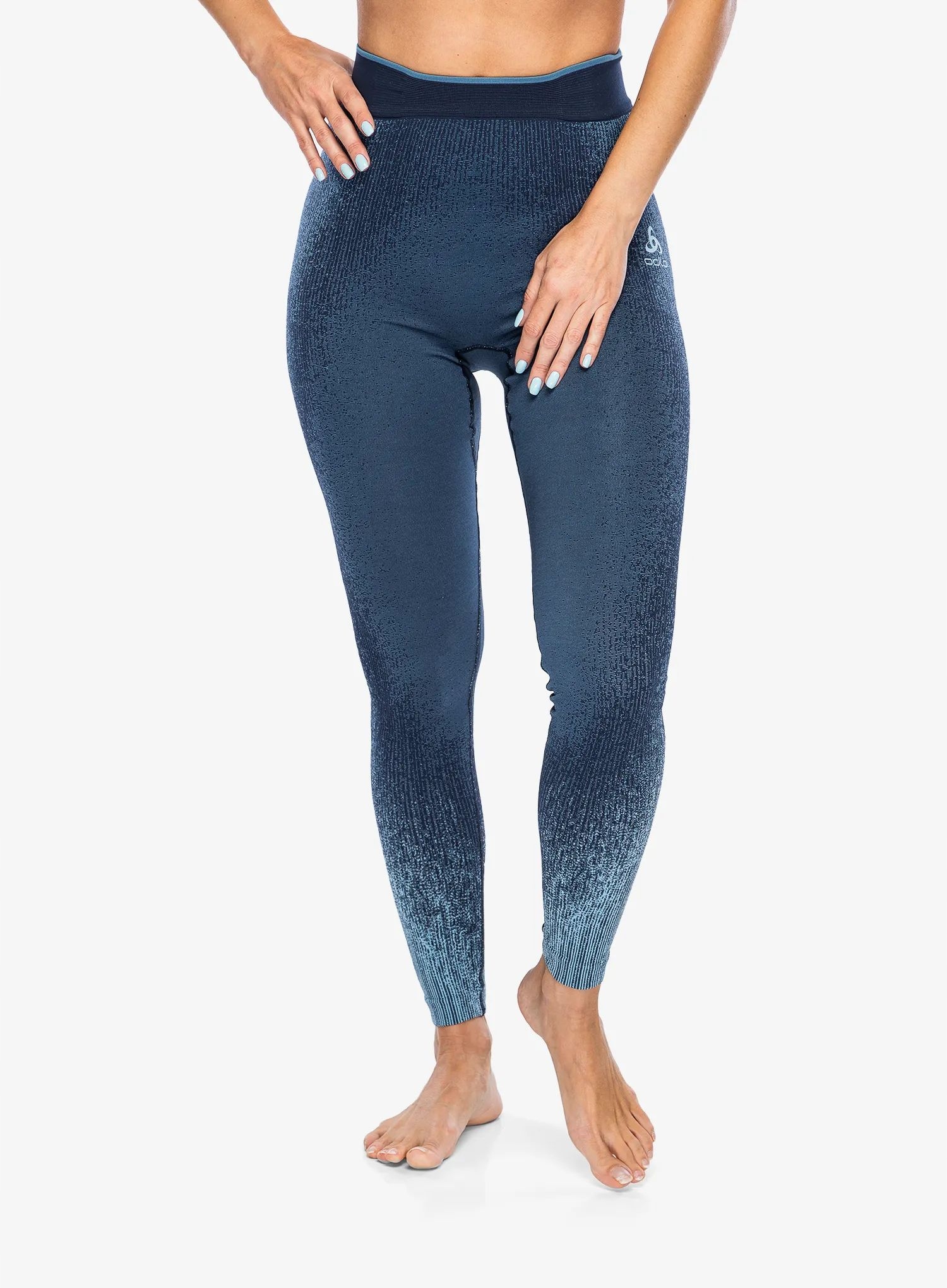 Dámské termoaktivní legíny Odlo Blackcomb Eco Bl Bottom Long modrá M