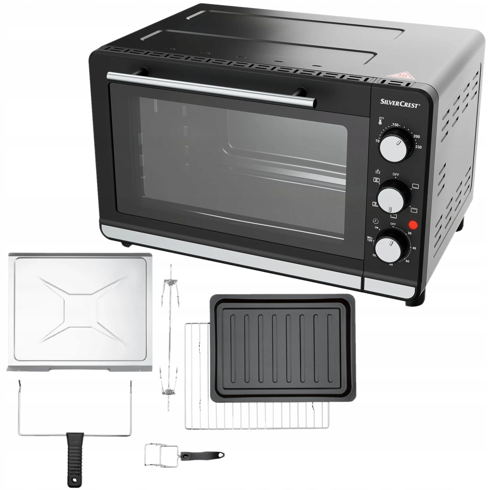 SilverCrest piekarnik elektrycznym funkcja rożna grill 1500W 30L Sgbr D4