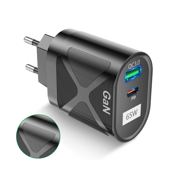 SUPER SZYBKA MOCNA ŁADOWARKA SIECIOWA USB 3.0 TYP-C PD X2 FAST CHARGER 65W