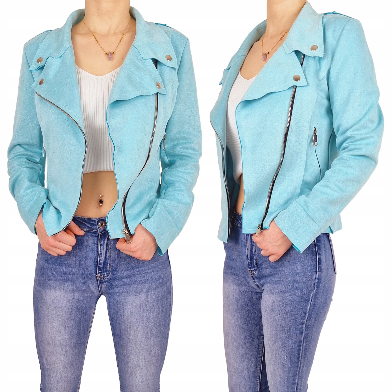 #dámská Semišová Ramoneská Bunda Zipy Zarka