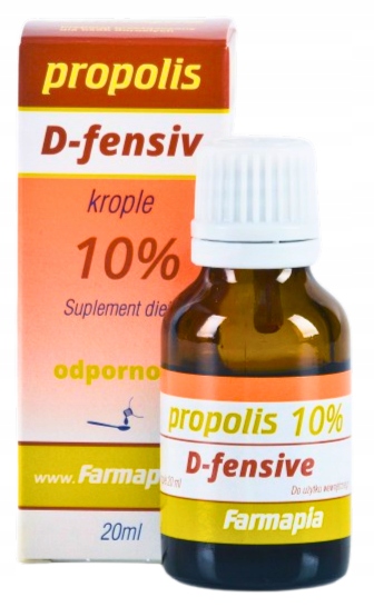 Propolis krople 10% D-fensiv 20 ml na Odporność Stany Zapalne Farmapia