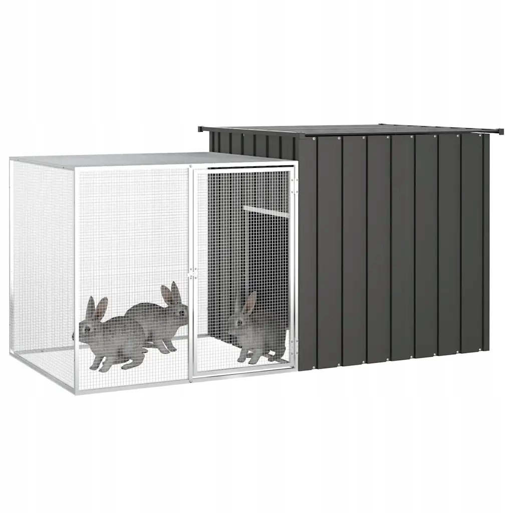 vidaXL Klec pro králíky, antracit, 200 x 91 x 100 cm, galvanizovaná ocel