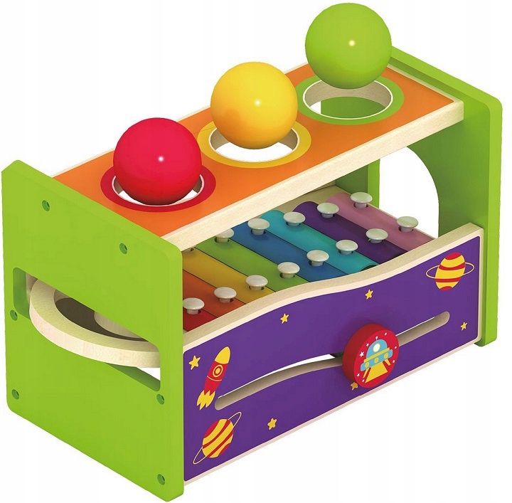 SMILY PLAY Przebijanka drewniana cymbałki piłeczki Marka Smily Play