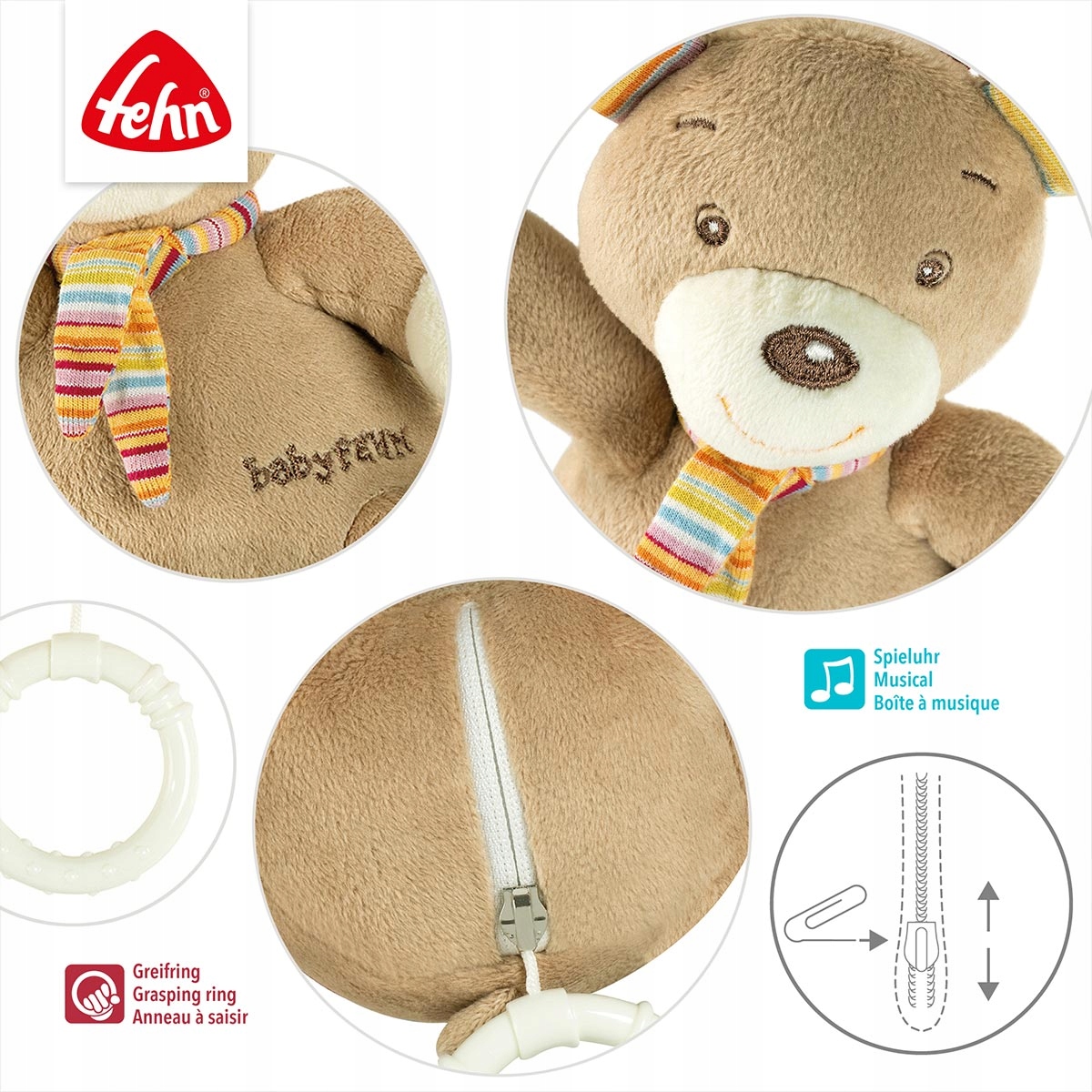 Maskotka z pozytywką, Miś, z kolekcji: Tęcza Marka BabyFehn