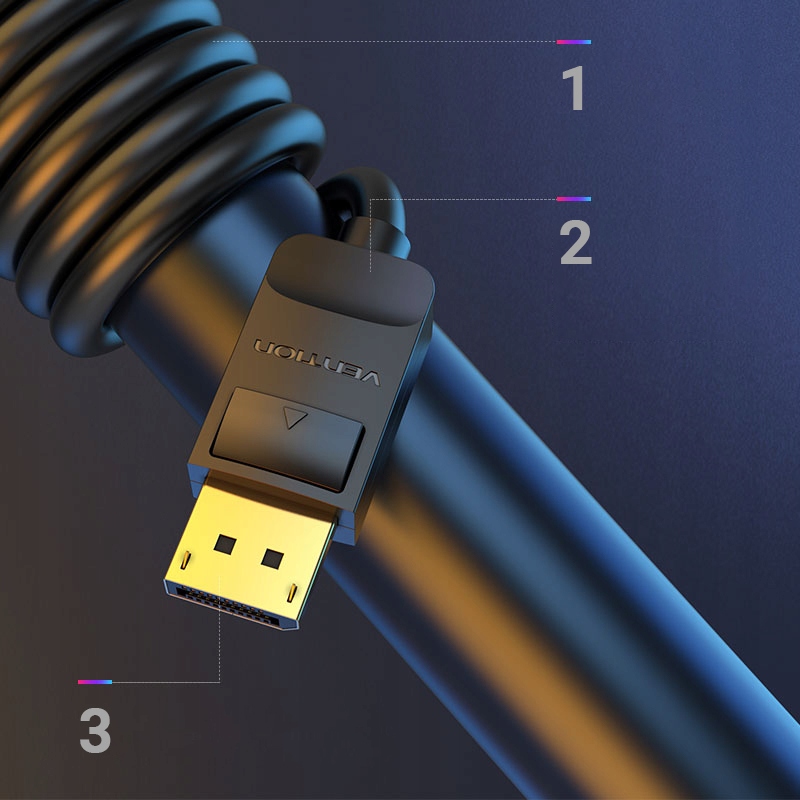 VENTION DisplayPort DP 1.2 4K@60Hz 21.6Gbps 1m Marka VENTION