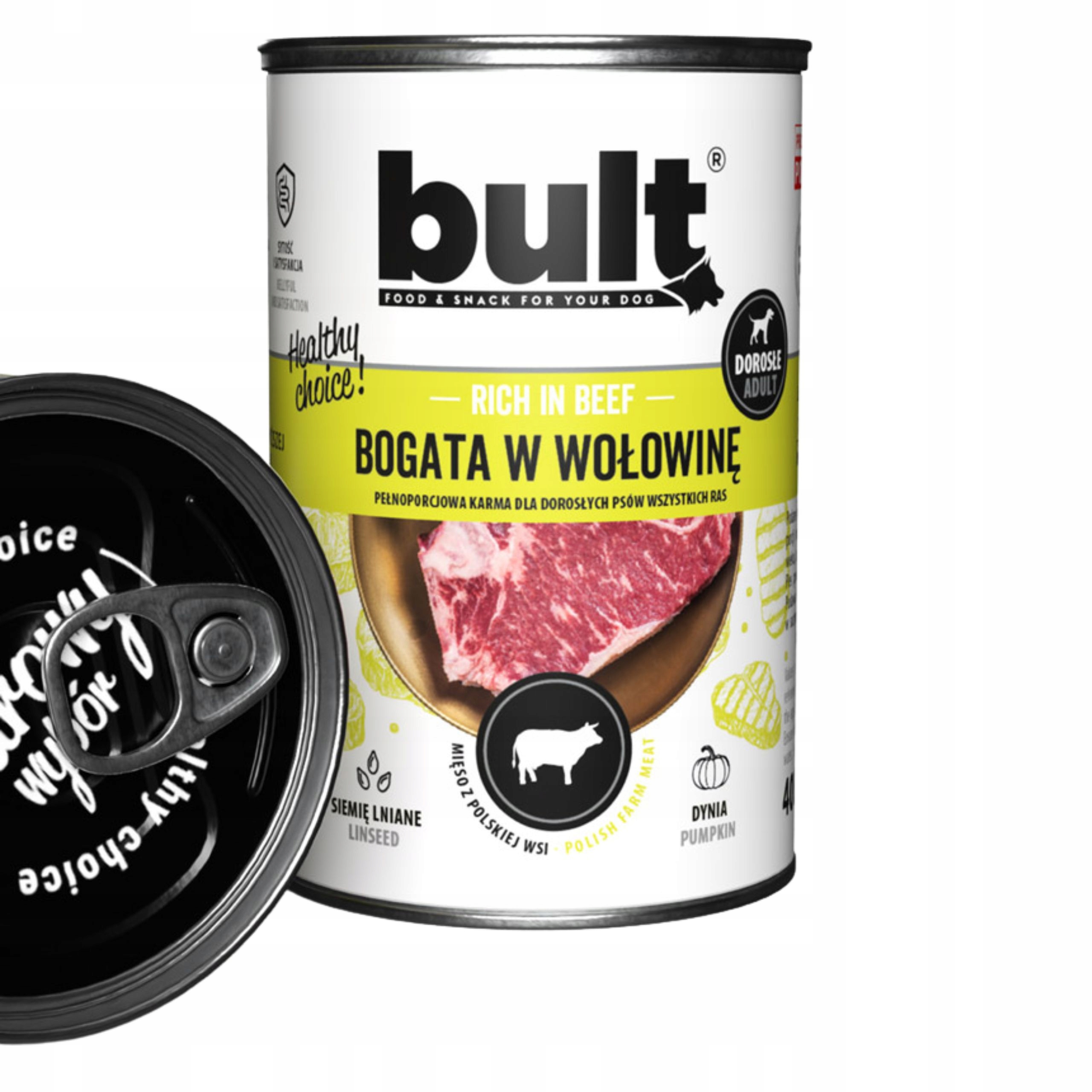 Levně Bult bohaté na hovězí mokré krmivo pro psy 24x400 g