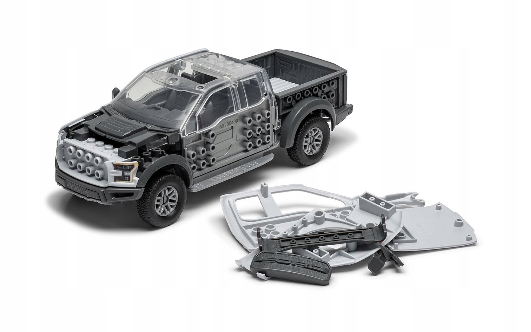 Airfix QUICKBUILD -Ford F-150 Raptor - Grey - Model do składania Liczba elementów 43