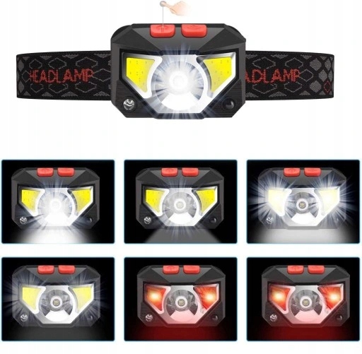 LATARKA CZOŁOWA NA GŁOWĘ AKUMULATOROWA CZOŁÓWKA ŁAD USB Marka inna