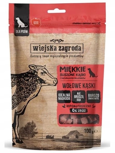 5 x Wiejska Zagroda Pamlsek Kousky – hovězí maso 100 g