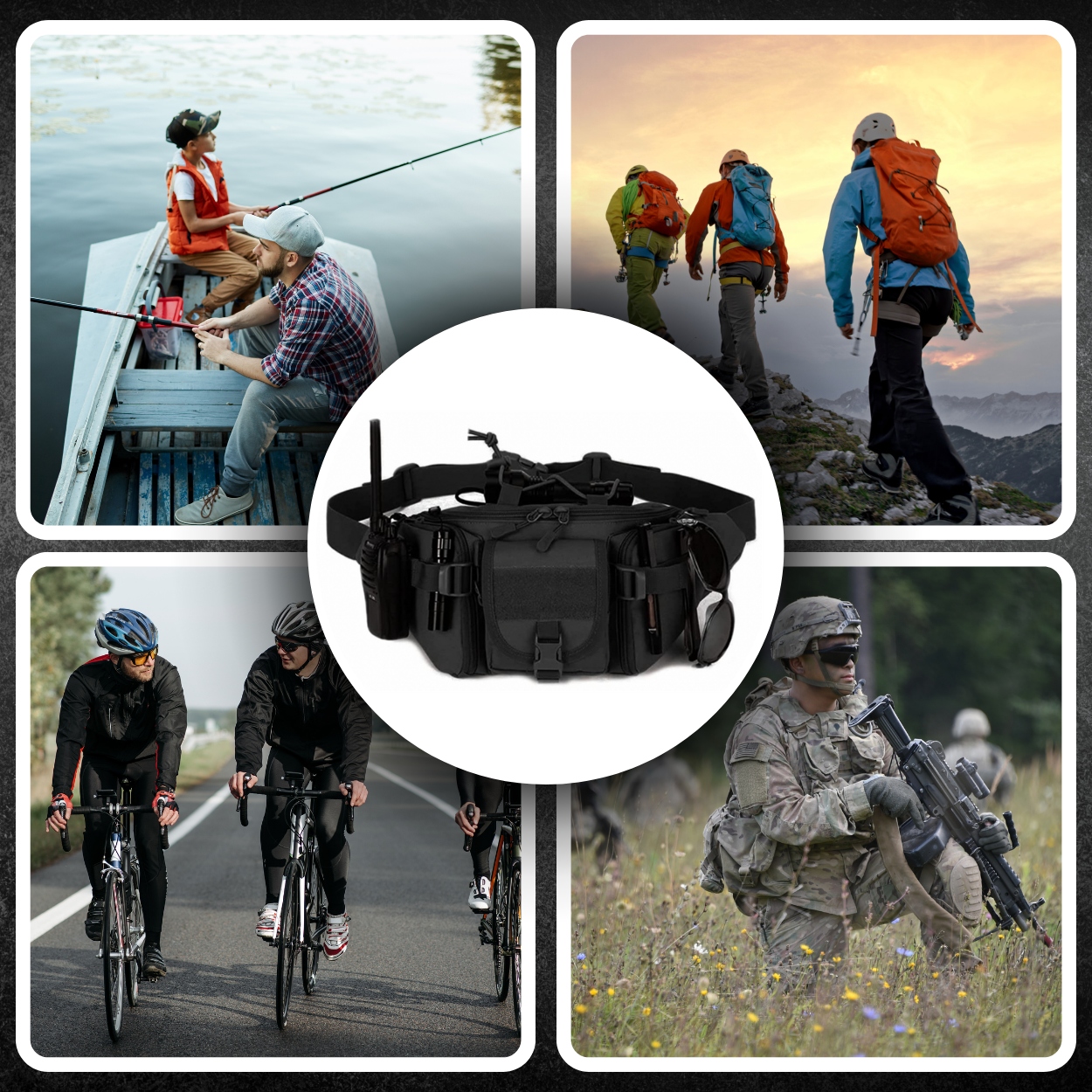 NERKA SASZETKA MĘSKA WOJSKOWA BIODRÓWKA Z PASKIEM TAKTYCZNA SURVIVAL DUŻA Marka WatchMe