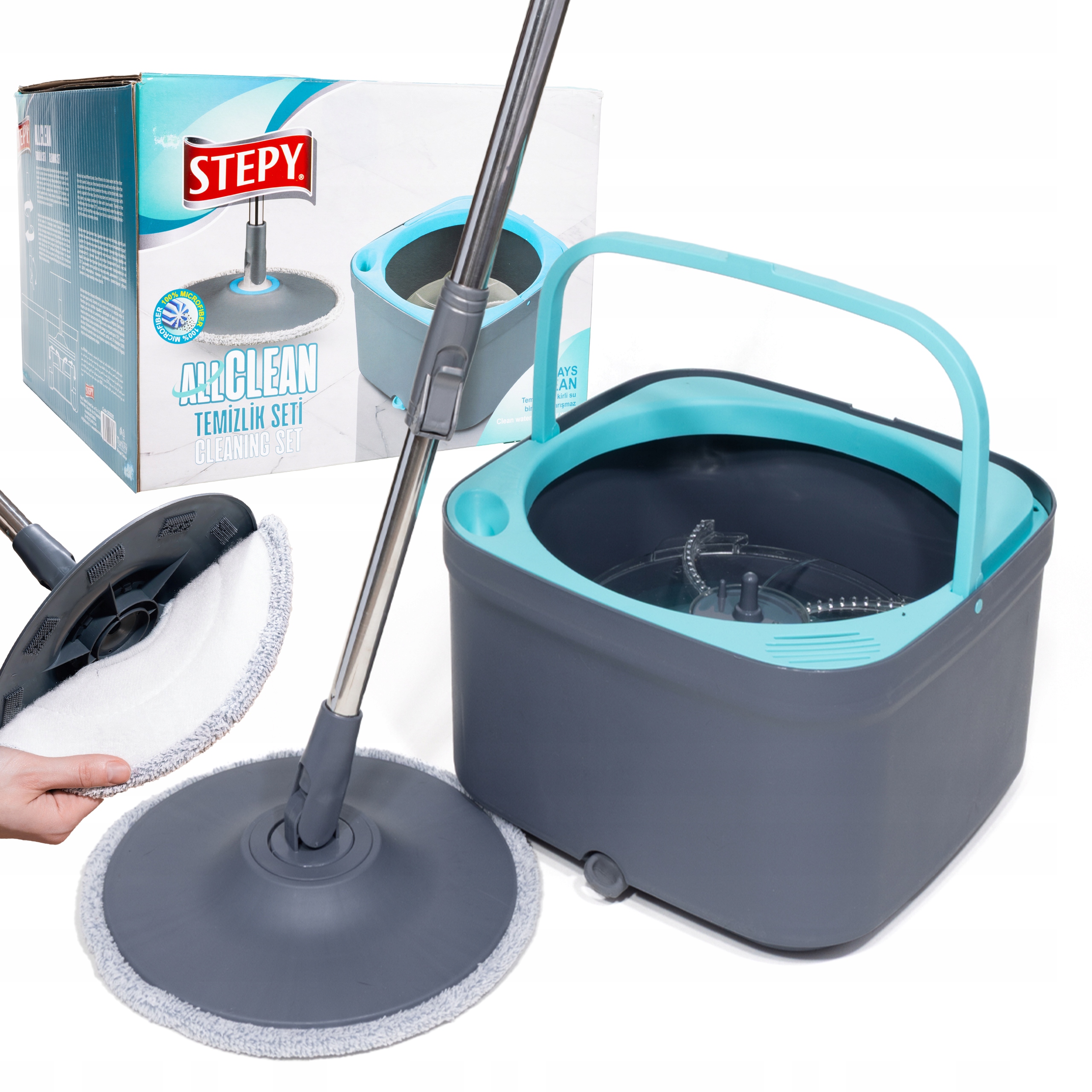 Levně Rotační mop s dvoukombinačním vědrem Stepy All Clean