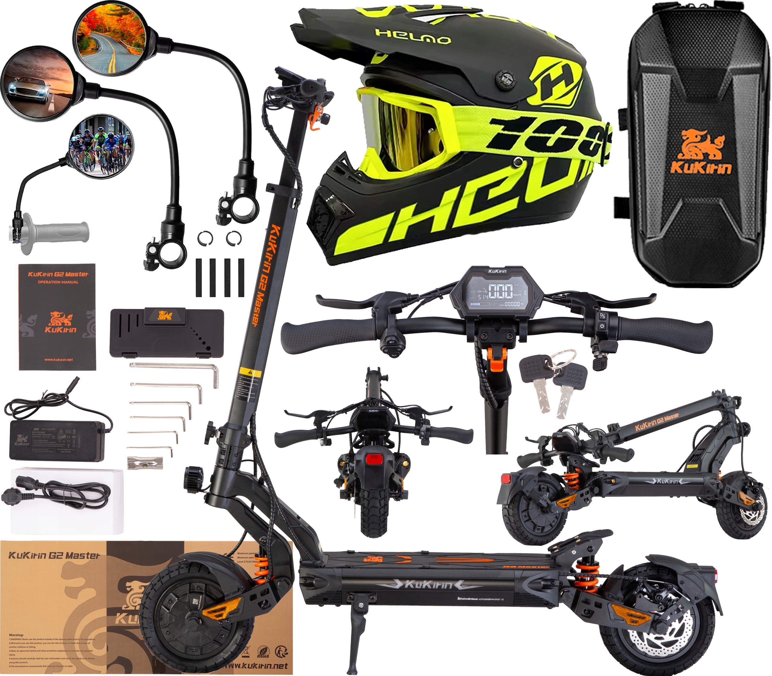 KuKirin G2 Master Terenowy 2000W 52V 20,8AH 60KM/H 70KM 10" +Prezent Pl