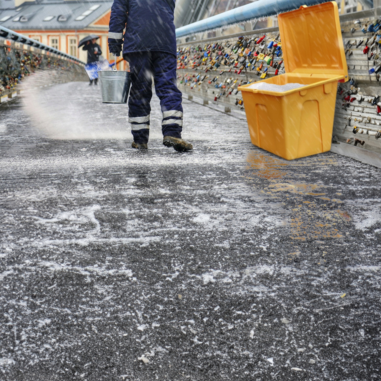 Pojemnik na Piach Sól Drogowa Sorbent Nawozy Skrzynia Na Piasek 200L JFC Pojemność pojedynczego kosza 200 l