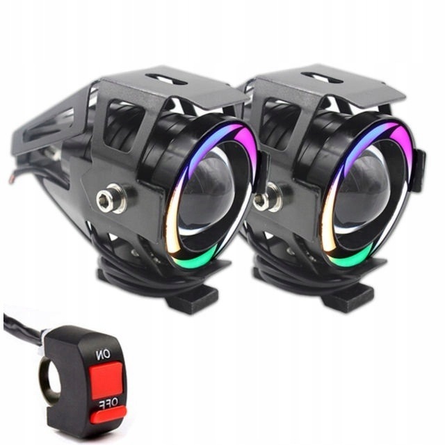 Halogeny Led Motocyklowe Quad Ring Lampy Reflektory Stroboskop Multikolor