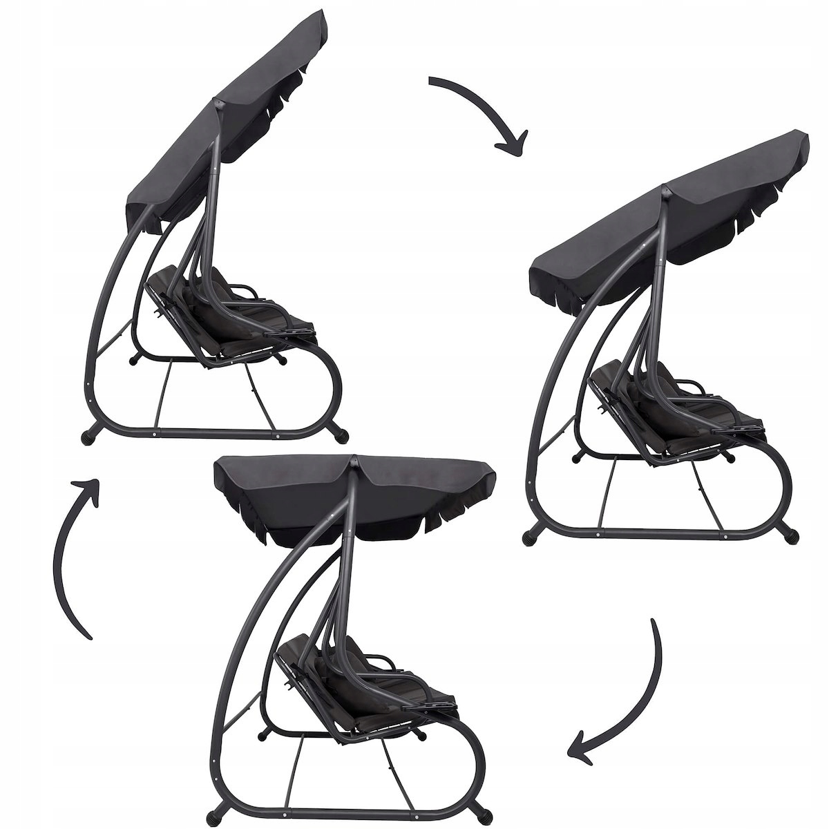 OGRODOWA HUŚTAWKA BUJANA ŁAWKA 3 OSOBOWA ROZKŁADANA 2w1 + DASZEK MOSKITIERA Styl inny