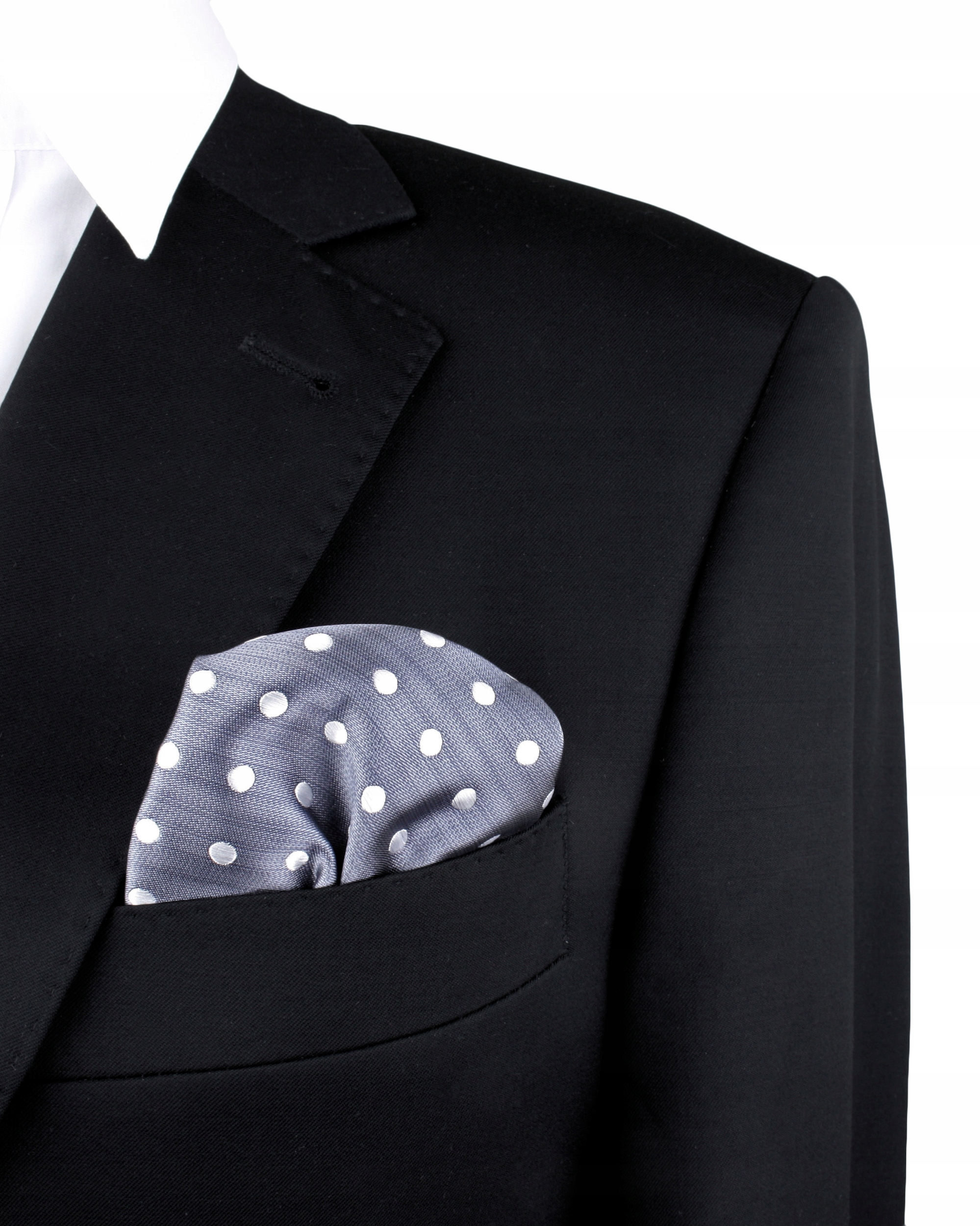 POSZETKA CHUSTECZKA MARYNARKI SZARA W BIAŁE KROPKI