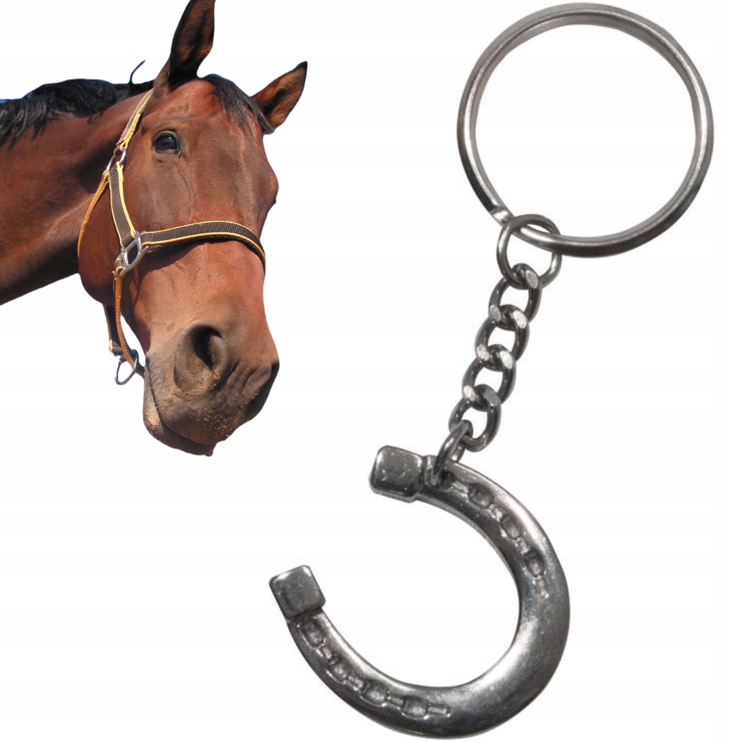 Breloczek York Podkowa srebrny koń NA SZCZĘŚCIE