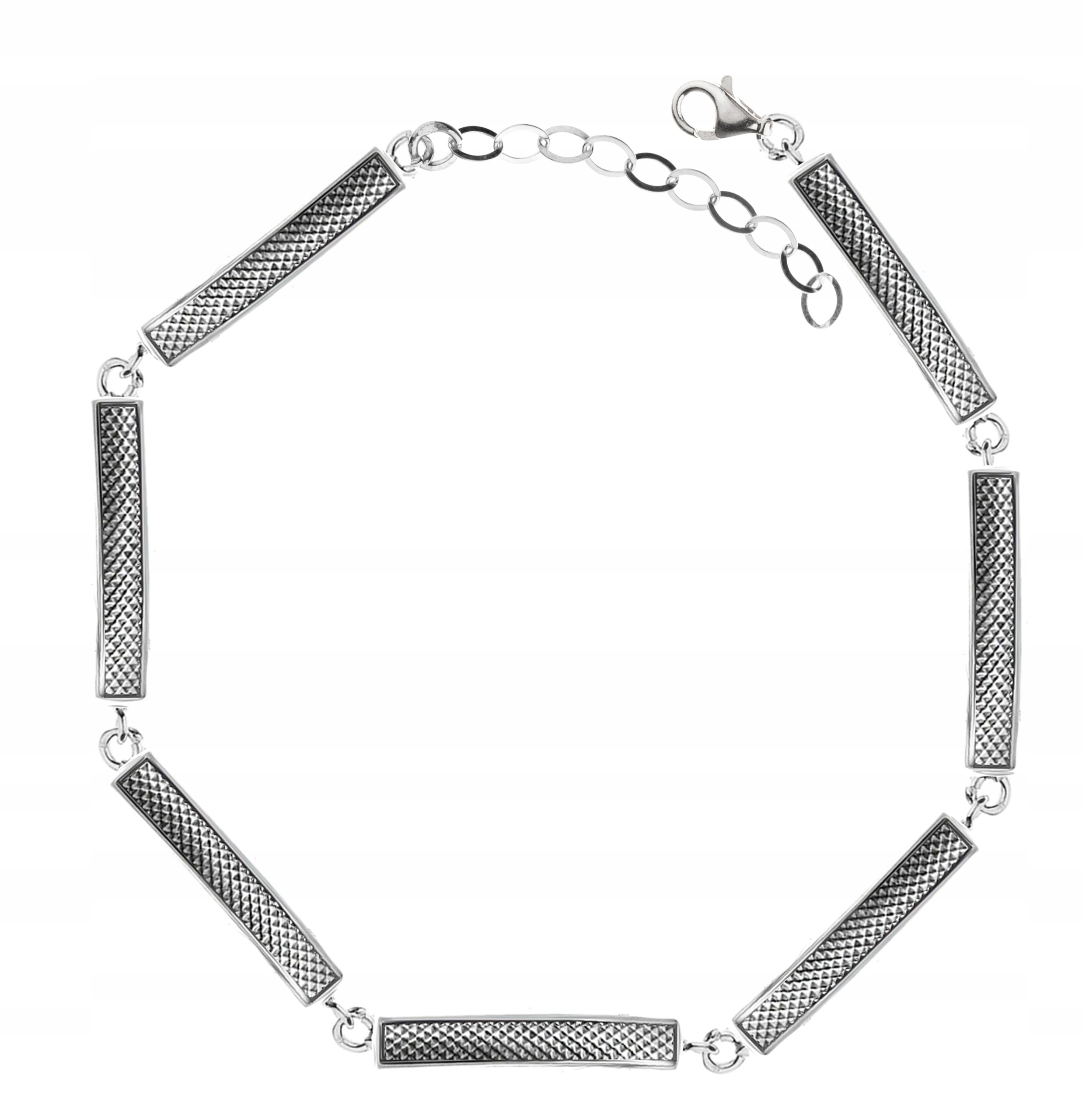 

Srebrna Bransoletka Prostokątne ELEMENTY.Pr.925!