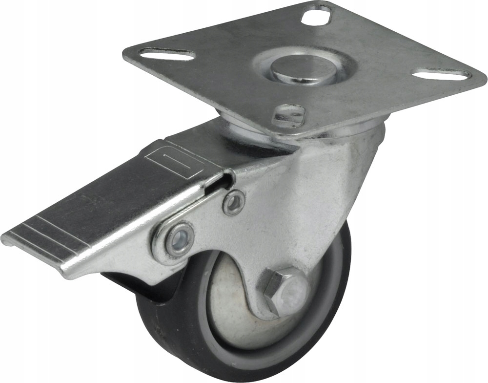 Koło skrętne z blokadą szare płytka 75 mm Colson