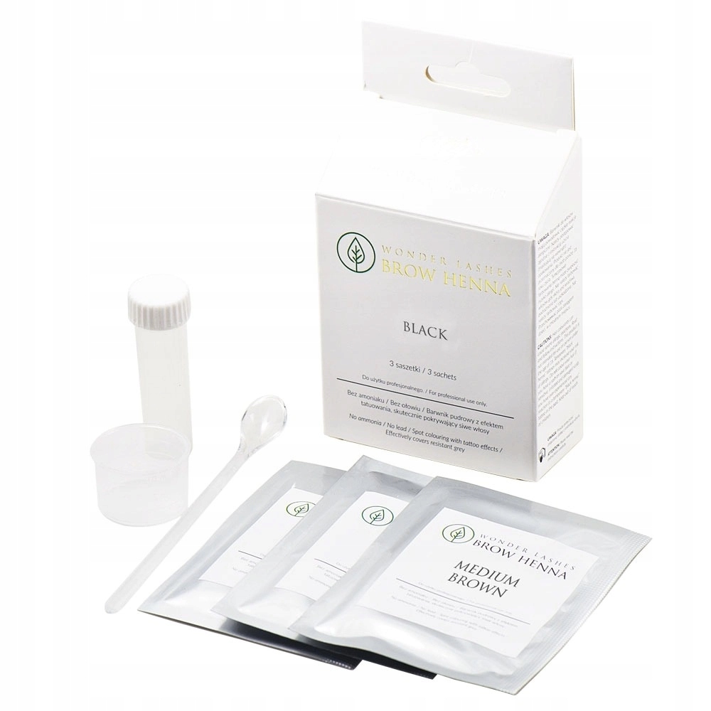 Wonder Lashes henna na obočí Černá pudrová v prášku Black