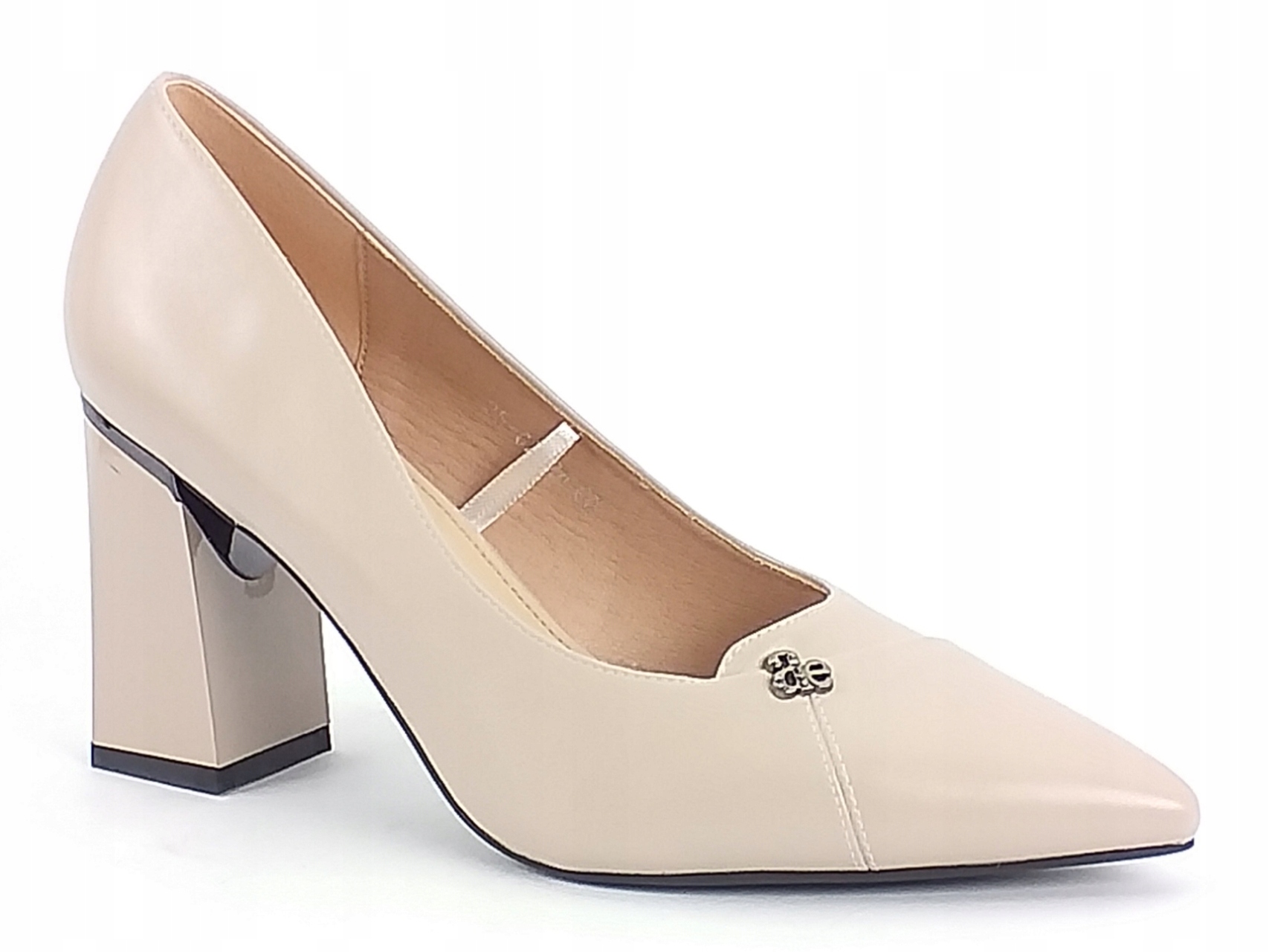 Czółenka Vinceza 62224 Gr Damskie Na Słupku Półbuty Wkładka Skóra Szare 38